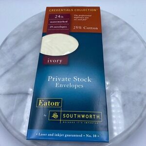 Eaton Southworth No 10 Envelopes Ivory 24lb 25% Cotton 25ct 32-324-10 NEW